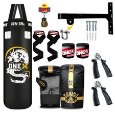 Punch Bag 3ft Filled Heavy Kickboxing Punching Bag MMA Gym Training Set