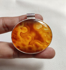 Agate Gemstone Silver Pendant