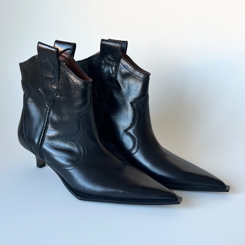 Zara black genuine - genuine, leather