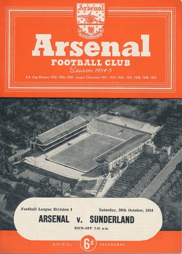 Arsenal sunderland 1954 1955 - arsenal, v