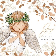 Copper Leaf Angel Christmas Cards 10 Pack with Envelopes 44424.03