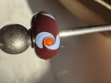 Trollbeads Retired OOAK OLD OPAQUE FLOWER SWIRL Glass Bead