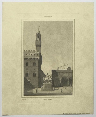 Engraving florence - engraving, (italy)