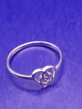 A Lovely Sterling Silver Rennie Mackintosh Style Heart Ring