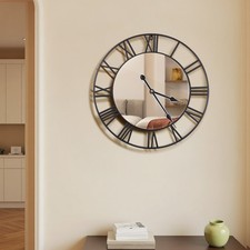 Large Mirrored Wall Clock
