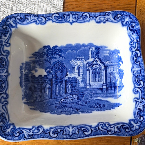 Blue white transferware - blue,