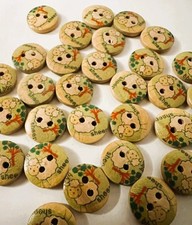 10 x Round Wood Buttons, 15mm