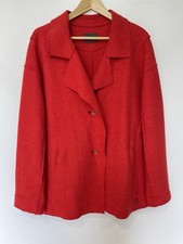 OSKA Red Boiled Wool Jacket Size 3 UK 14/16