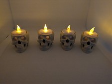 Set of 4 Skull LED Tea Light