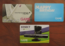 3 GAME UK GIFT CARDS  . NO VALUE COLLECTORS ITEM. LOT 16