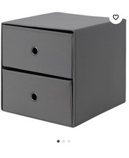 IKEA Flarra Mini Chest Black Grey, 2 Drawers, Storage Organizer, 33x38