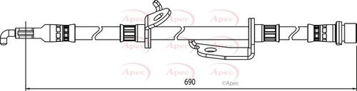 Apec hos4127 brake hose front - hos4127,
