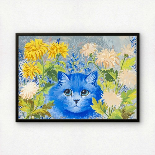 Blue cat among the - blue,