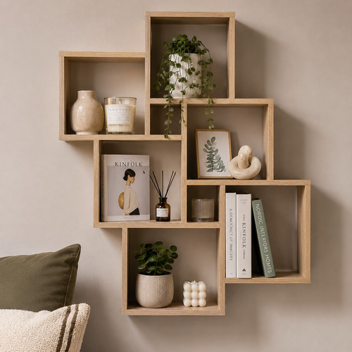 Wall shelves natural wood - wall,
