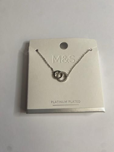 Platinum plated necklace - platinum, m&s