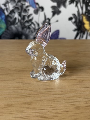Crystal glass rabbit statue - glass,