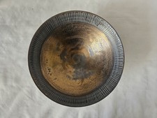 Gorgeous English metallic lustre sgraffito decoration studio pottery bowl (a)