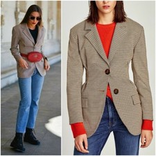 ZARA WOMAN CAMEL DOGTOOTH