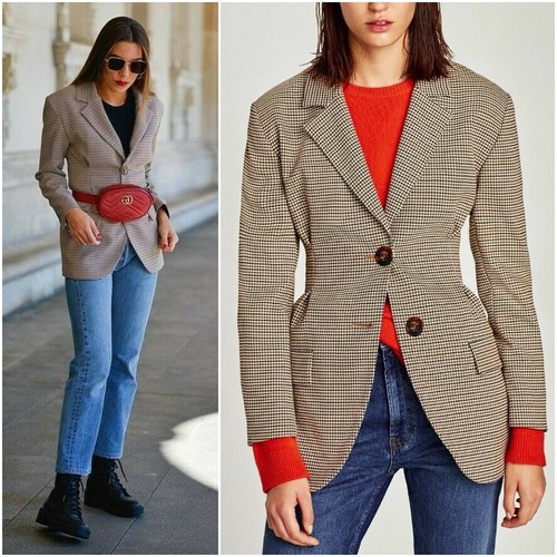 Zara woman camel dogtooth - woman,