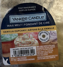 Yankee Candle Wax Melt Vanilla Cupcake Yellow 22g Upto 8 Hour Fragrance 2 Pack