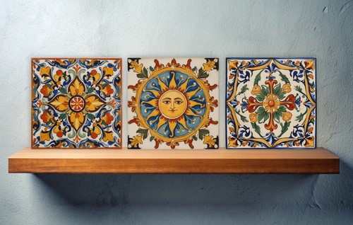 Sicilian ceramic backsplash - ceramic,