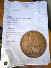 Ww1 Memorial Plaque Robert