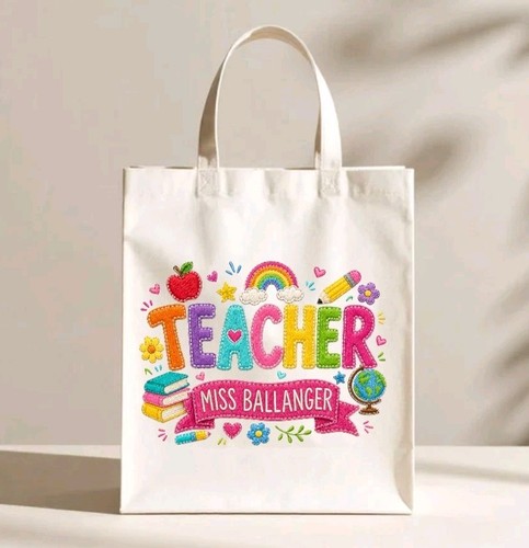Personalised teacher tote bag - personalised,