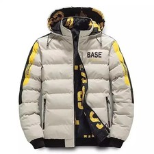 Men’s Autumn Winter Cotton Jacket Padded Thick Warm Coat with Removable Hood M-6