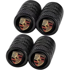 Set Of 4 Premium Metal Tyre Dust Valve Caps For All Porsche Models 911 Cayenne