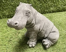 Concrete hippo ornament - hippo,
