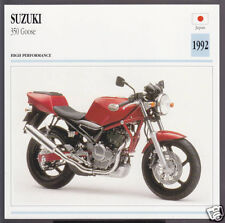 1992 Suzuki 350cc Goose (349cc) Japan Bike Motorcycle Photo Spec Info Stat Card