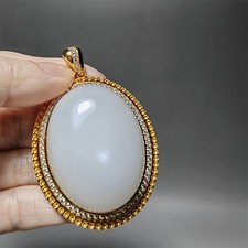 Chinese Gilt Jade Pendant 