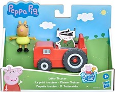 Peppa Pig Little Tractor 10cm Red Farm Vehicle Rolling Wheels Pedro Poy Figure
