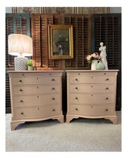 Pair Of Large Bedside Tables With Drawers In Masquerade By Little Greene