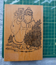 Christmas Stamp.Santa . BEAR .Tree, Elusive Images.  Decoupages Well.VGC.