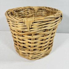 Wicker Woven Round Basket Planter Storage Handmade Rustic