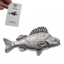 Large Perch Pin Badge Pewter