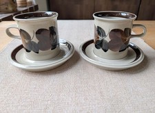 2 x Arabia Ruija Cups & Saucers - Finland Pottery - Set 3 of 3