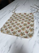 Vintage 80s Laura Ashley seat pad cushion cover Cotton "St Clements" fabric tie 