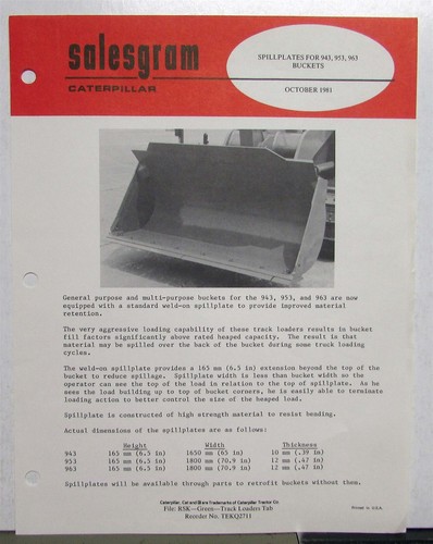 1982 caterpillar 943 - 943, 963