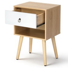 Wood Bedside Table Narrow