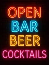 Neon Effect Cocktail Bar metal