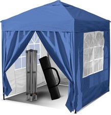 Pop Up Gazebo Blue 2x2m with Removable Sidewalls Sturdy Frame Weather Resistant