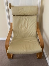 IKEA POANG CHAIR with CUSHIONS - Beige Leather