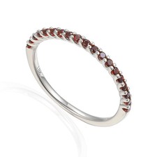Ladies 18ct White Gold Garnet