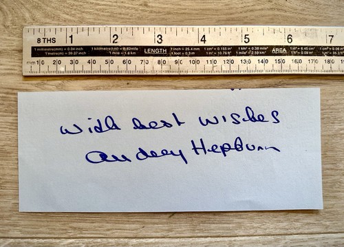 Audrey hepburn signed page - hepburn,
