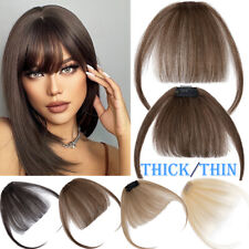Real Hair Bangs 100% Remy Human Hair Extensions Clip in Front Fringe Thick UK