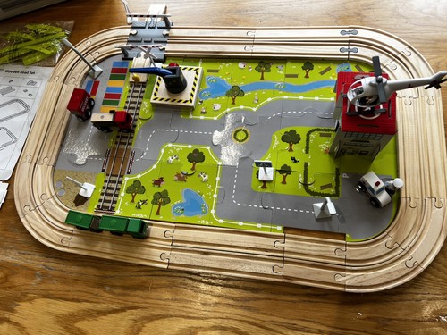 Wooden road set kids toy - wooden,