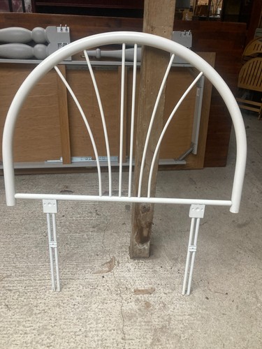 White metal arched headboard - arched, x