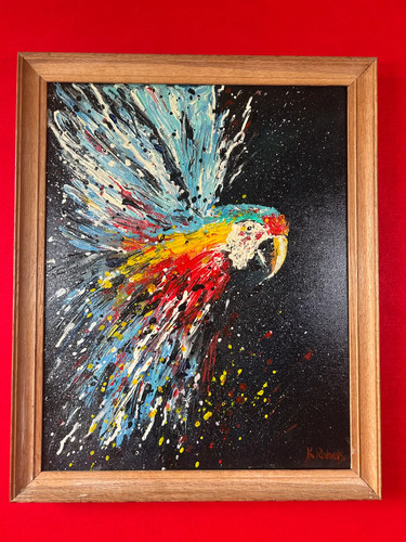Abstract parrot framed - abstract,